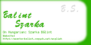 balint szarka business card