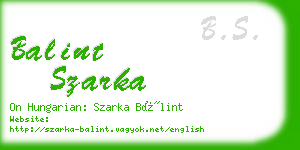 balint szarka business card